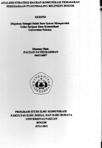 SKIPSI: Analisis strategi bauran komunikasi pemasaran perusahaan PT. Gundaling Belinken Bogor