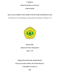 E-PKL:Kelayakan Berita pada Media Online jurnalinspirasi.co.id Jl. DR Semeru No.130, Menteng, Kec. Bogor Barat, Kota Bogor, Jawa Barat 16111