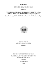 E-PKL: Fungsi humas dalam membangun konten media sosial Instagram Radar Bogor @radar_bogor