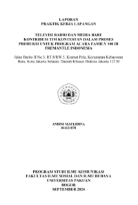 E-PKL: Televisi radio dan media baru kontribusi tim kontestan dalam proses produksi untuk program acara Family 100 di Fremantle Indonesia