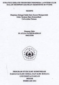 Skripsi : Strategi kreatif produser indonesia lawyers club dalam mempertahankan eksistensi di TVONE