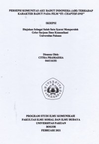 SKRIPSI : Persepsi Komunitas Aku Badut Indonesia (ABI) Terhadap Karakter Badut Pada Film 