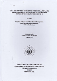 SKRIPSI:Analisis Strategi Marketing Public Relation (MPR) Brand Thanksinsomnia dalam meningkatkan Konsumen di Masa Pandemi Covid-19