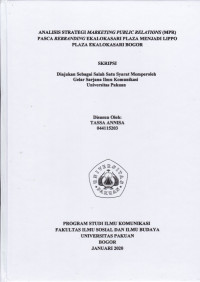 SKRIPSI: Analisis Strategi Marketing Public Relations (MPR) Pasca Rebranding Ekalokasari Plaza menjadi Lippo Plaza Ekalokasari Bogor