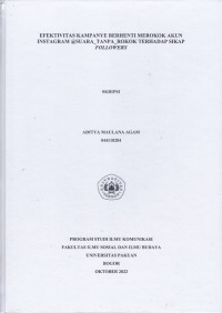 SKRIPSI: Efektivitas Kampanye Berhenti Merokok Akun Instagram @suara_tanpa_rokok terhadap Sikap Followers