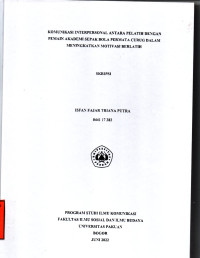 Image of SKRIPSI: Komunikasi interpersonal antara pelatih dengan pemain akademi sepak bola permata curug dalam meningkatkan motivasi  berlatih