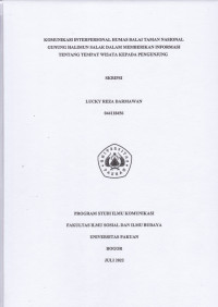 SKRIPSI: Komunikasi Interpersonal Humas Balai Taman Nasional Gunung Halimun Salak salam Memberikan Informasi tentang Tempat Wisata Kepada Pengunjung