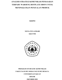 SKRIPSI: Analisis Strategi Komunikasi Pemasaran Terpadu Waroeng Hotplate Odon Untuk Meningkatkan Penjualan Produk