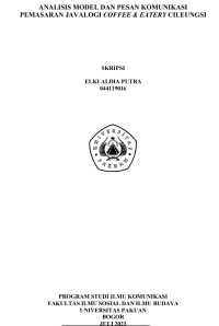 SKRIPSI: Analisis Model dan Pesan Komunikasi Pemasaran Javalogi Coffee & Eatery Cileungsi