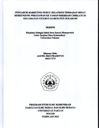 Image of SKRIPSI: Pengaruh Marketing Public Relations terhadap Minat Berkunjung Wisatawan ke Taman Rekreasi Cimelati di Kecamatan Cicurug Kabupaten Sukabumi