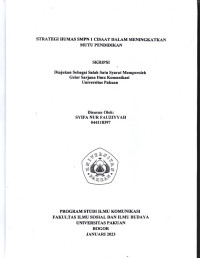 SKRIPSI: Strategi Humas SMPN 1 Cisaat dalam Meningkatkan Mutu Pendidikan