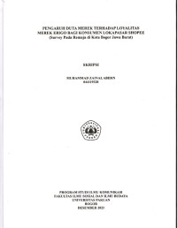 Image of SKRIPSI: Pengaruh Duta Merek terhadap Loyalitas Merek Erigo Bagi Konsumen Lokapasar Shopee (Survey Pada Remaja di Kota Bogor)