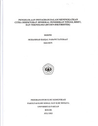 SKRIPSI: Pengelolaan Instagram dalam Meningkatkan Citra Direktorat Jenderal Pendidikan Tinggi, Riset, dan Teknologi (Ditjen-Diktiristek)
