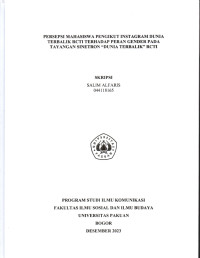 SKRIPSI : Persepsi Mahasisawa Pengikut Instagram Dunia Terbalik RCTI terhadap Peran Gender pada Tayangan Sinetron 