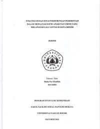 SKRIPSI: Strategi Humas Dinas Perhubungan Pemerintah dalam Mengatasi Sopir Angkutan Umum yang Melanggar Lalu Lintas di Kota Bogor