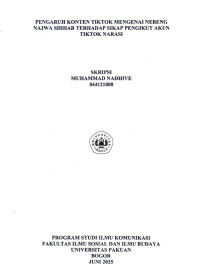 SKRIPSI : Pengaruh Konten TikTok mengenai Nebeng Najwa Shihab terhadap Sikap Pengikut Akun TikTok Narasi