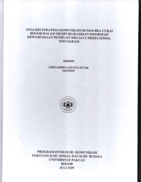 SKRIPSI: Analisis Strategi Komunikasi Humas Bea Cukai Bogor dalam Mempublikasikan Informasi Kewaspadaan Penipuan melalui Media Sosial Instagram