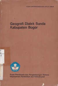 Geografi Dialek Sunda Kabupaten Bogor