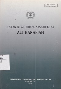 Kajian Nilai Budaya Naskah Kuna : Ali Hanafiah