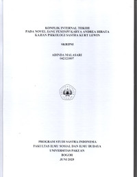 SKRIPSI: Konflik Internal Tokoh pada Novel Sang Pemimpi Karya Andrea Hirata Kajian Psikologi Sastra Kurt Lewin