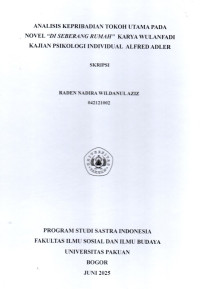 SKRIPSI: Analisis Kepribadian Tokoh Utama pada Novel 