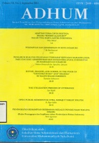 Adhum : Jurnal Penelitian dan Pengembangan Ilmu Administrasi dan Humaniora Vol. III, No. 3, September 2013