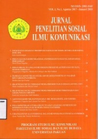 Jurnal Penelitian Sosial Ilmu Komunikasi Vol. 1 No. 1 Agustus 2017 - Januari 2018