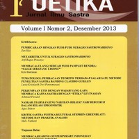 Poetika : Jurnal Ilmu Sastra Vol. II No. 2, Agustus 2014