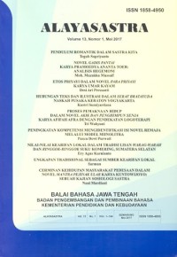 Alayasastra : Jurnal Ilmiah Kesusastraan Vol 10, No. 2, November 2014