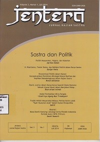 Jentera : Jurnal Kajian Sastra ; Sastra dan Politik Vol. 3, No 1, Juli 2014