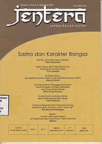 Jentera : Jurnal Kajian Sastra ; Sastra dan Karakter Bangsa Vol. 3, No. 2, Des 2014