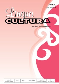 Jurnal Lingua Cultura Vol. 3 No. 2 Nov. 2009