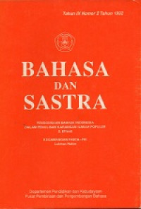 Image of Bahasa dan Sastra : Penggunaan bahasa indonesia dalam penulisan karangan ilmiah populer S.Effendi: Kegamangan Pasca - PKI lukman Hakim