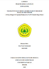 PKL:Teknik penulisan berita rubrik made in Bogor Di Majalah Tren Bogor