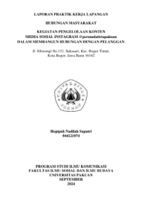 E-PKL: Kegiatan pengelolaan konten media sosial instagram @perumdatirtapakuan dalam membangun hubungan dengan pelanggan