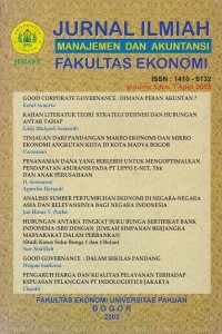 Jurnal Ilmiah Manajemen dan Akuntansi : Fakultas Ekonomi Vol. 5 No. 1, April 2005