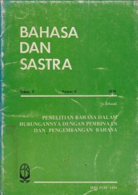 Jurnal Bahasa dan Sastra Thn V, No. 6, 1979