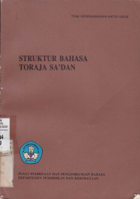 Struktur Bahasa Toraja Sa'dan