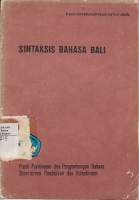 Sintaksis Bahasa Bali