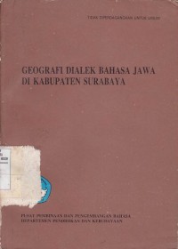 Geografi Dialek Bahasa Jawa Di Kabupaten Surabaya