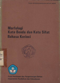 Morfologi Kata Benda Dan Kata Sifat Bahasa Kerinci