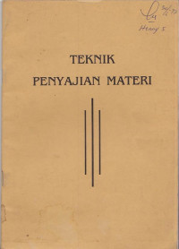Teknik penyajian materi
