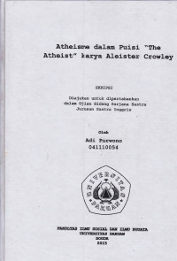 SKRIPSI:Atheisme dalam Puisi the Atheist Karya Aleister Crowley