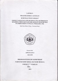 PKL:Proses Tanggung jawab sosial dalam program Beasiswa prestasi yang dilakukan oleh humas PT Indocement Tunggal Prakarsa tbk