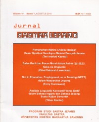 Jurnal Sastra Jepang: Volume 10 Nomor 1, Agustus 2010