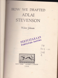 Image of How we drafted adlai stevenson