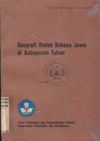 Geografi dialek bahasa jawa di kabupaten Tuban
