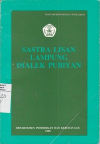 Sastra lisan lampung dialek pubiyan