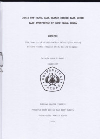SKRIPSI: Jenis dan Makna Gaya Bahasa Simile pada Lirik Lagu Everthing At Once Karya Lenka