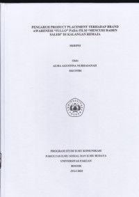 SKRIPSI: Pengaruh Product Placement terhadap Brand Awarebess 